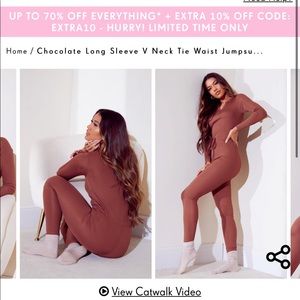 Brown neverworn jumpsuit